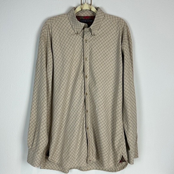 Tommy Hilfiger Beige Casual Button Up Shirt XL - Picture 1 of 8